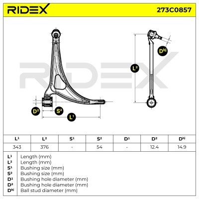 Querlenker RIDEX 273C0857 273C0857 - foto 5