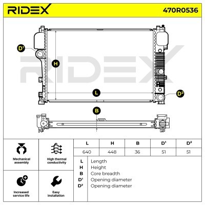 Kühler, Motorkühlung RIDEX 470R0536 470R0536 - foto 5