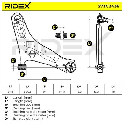 Querlenker RIDEX 273C2436 273C2436 - foto 8
