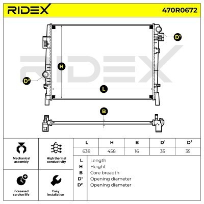 Kühler, Motorkühlung RIDEX 470R0672 470R0672 - foto 6