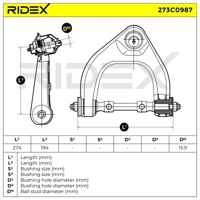 Querlenker RIDEX 273C0987 273C0987 - foto 8