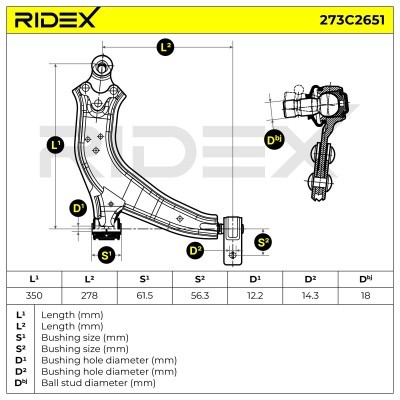 Querlenker RIDEX 273C2651 273C2651 - foto 6