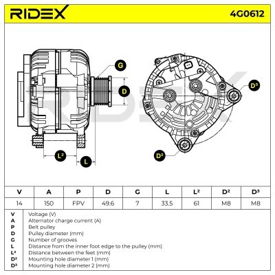 Generator RIDEX 4G0612 4G0612 - foto 7