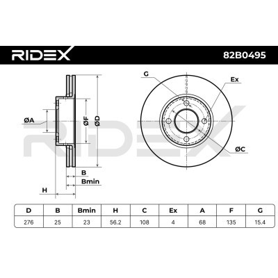 Bremsscheibe RIDEX 82B0495 82B0495 - foto 4