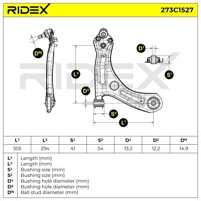 Querlenker RIDEX 273C1527 273C1527 - foto 5