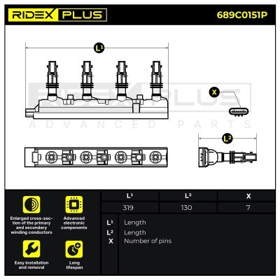 Zündspule RIDEX 689C0151P 689C0151P - foto 3