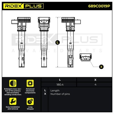 Zündspule RIDEX 689C0019P 689C0019P - foto 8