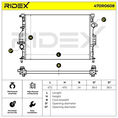 Kühler, Motorkühlung RIDEX 470R0608 470R0608 - foto 5