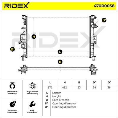 Kühler, Motorkühlung RIDEX 470R0058 470R0058 - foto 5