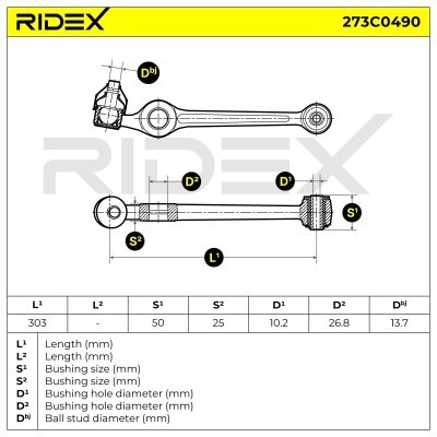 Querlenker RIDEX 273C0490 273C0490 - foto 6