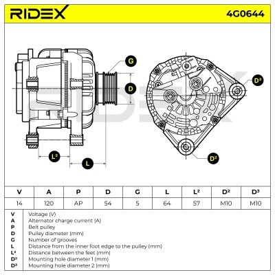 Generator RIDEX 4G0644 4G0644 - foto 5