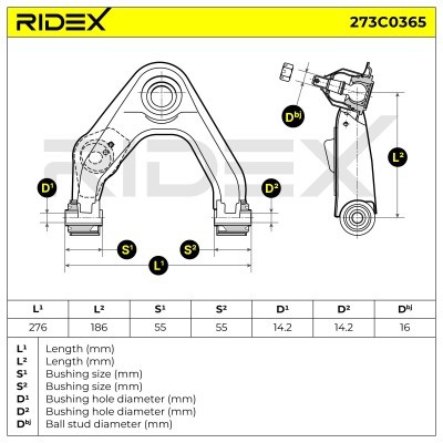 Querlenker RIDEX 273C0365 273C0365 - foto 5