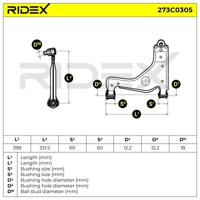 Querlenker RIDEX 273C0305 273C0305 - foto 5