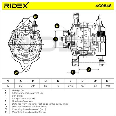 Generator RIDEX 4G0848 4G0848 - foto 7