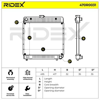 Kühler, Motorkühlung RIDEX 470R0031 470R0031 - foto 9