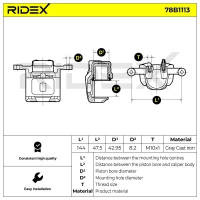 Bremssattel RIDEX 78B1113 78B1113 - foto 5
