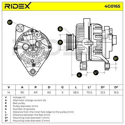 Generator RIDEX 4G0165 4G0165 - foto 6
