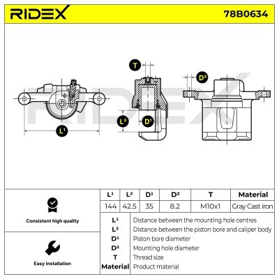 Bremssattel RIDEX 78B0634 78B0634 - foto 6