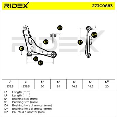 Querlenker RIDEX 273C0883 273C0883 - foto 5