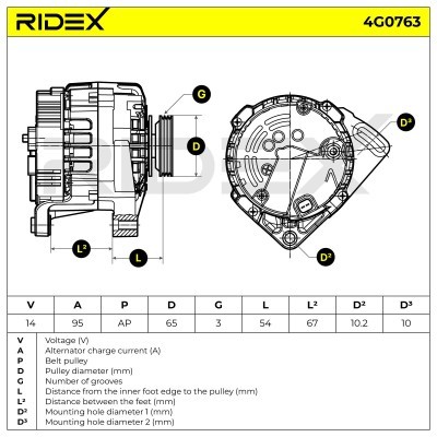 Generator RIDEX 4G0763 4G0763 - foto 5