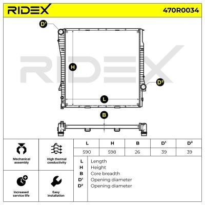 Kühler, Motorkühlung RIDEX 470R0034 470R0034 - foto 9