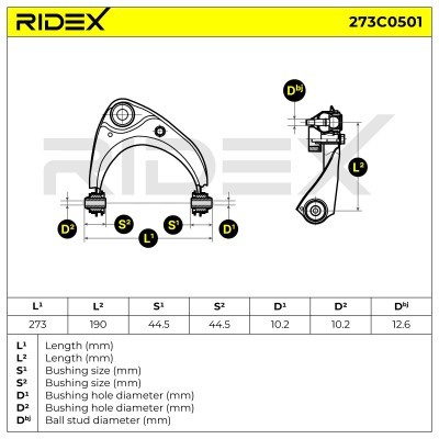 Querlenker RIDEX 273C0501 273C0501 - foto 4