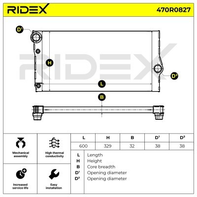 Kühler, Motorkühlung RIDEX 470R0827 470R0827 - foto 6