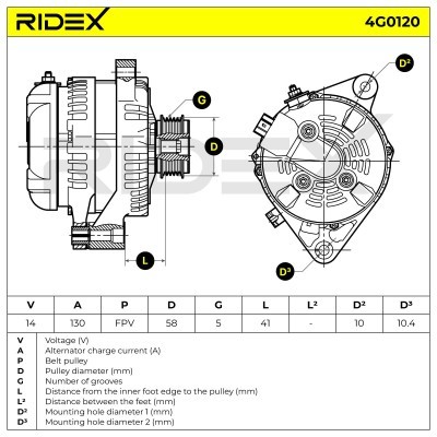 Generator RIDEX 4G0120 4G0120 - foto 7