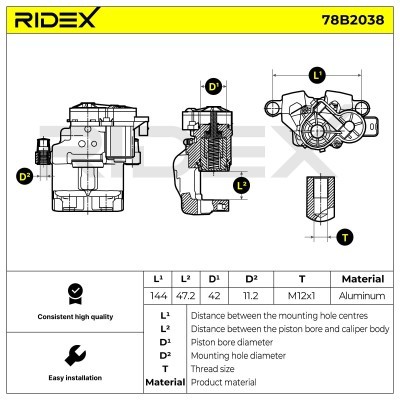 Bremssattel RIDEX 78B2038 78B2038 - foto 6