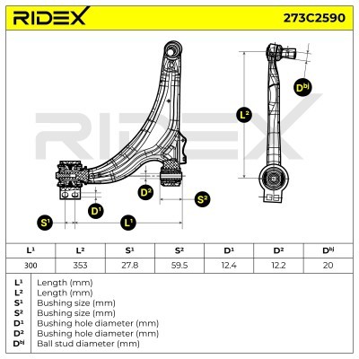 Querlenker RIDEX 273C2590 273C2590 - foto 5