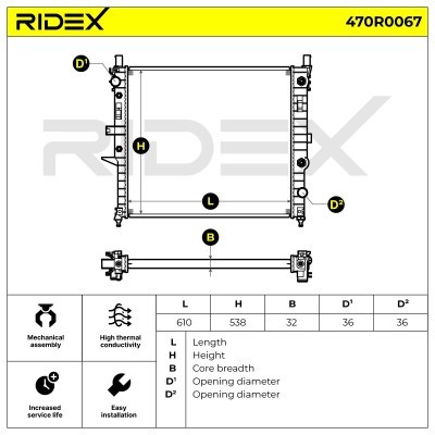 Kühler, Motorkühlung RIDEX 470R0067 470R0067 - foto 4