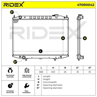 Kühler, Motorkühlung RIDEX 470R0042 470R0042 - foto 5