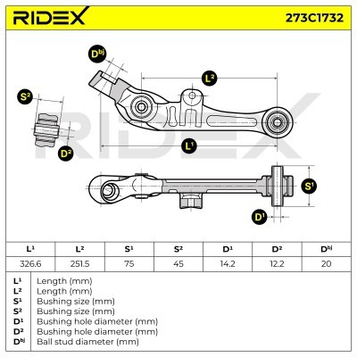 Querlenker RIDEX 273C1732 273C1732 - foto 5