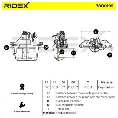 Bremssattel RIDEX 78B0195 78B0195 - foto 7