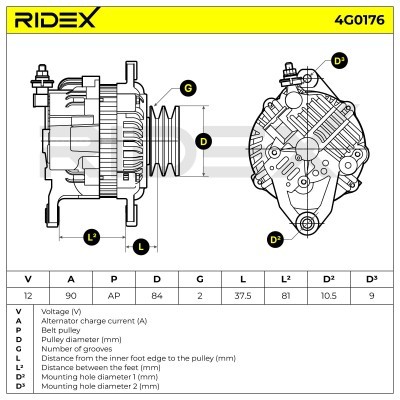 Generator RIDEX 4G0176 4G0176 - foto 7