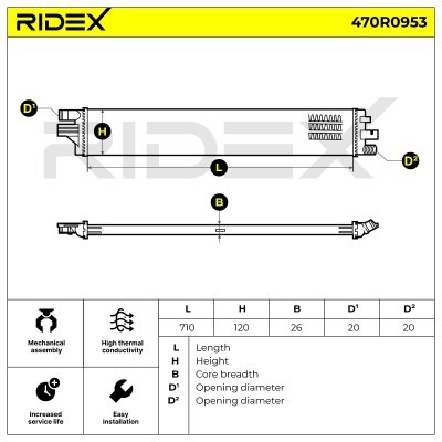Kühler, Motorkühlung RIDEX 470R0953 470R0953 - foto 5