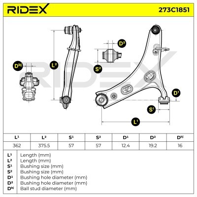 Querlenker RIDEX 273C1851 273C1851 - foto 5