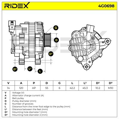 Generator RIDEX 4G0698 4G0698 - foto 5