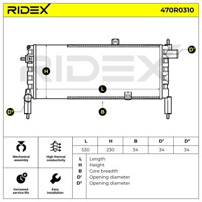 Kühler, Motorkühlung RIDEX 470R0310 470R0310 - foto 5