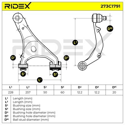 Querlenker RIDEX 273C1791 273C1791 - foto 8
