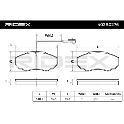 Bremsbeläge Satz RIDEX 402B0276 402B0276 - foto 5