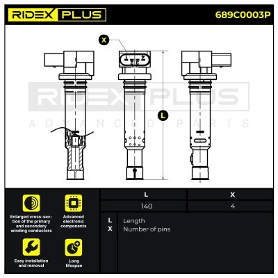 Zündspule RIDEX 689C0003P 689C0003P - foto 8