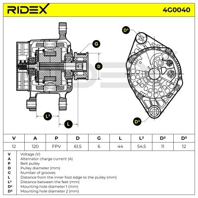 Generator RIDEX 4G0040 4G0040 - foto 6
