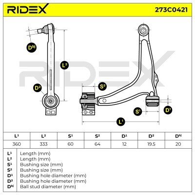 Querlenker RIDEX 273C0421 273C0421 - foto 5