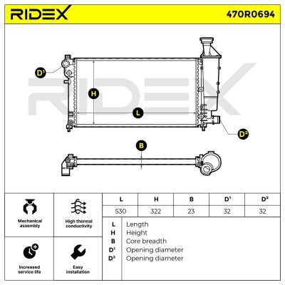 Kühler, Motorkühlung RIDEX 470R0694 470R0694 - foto 9
