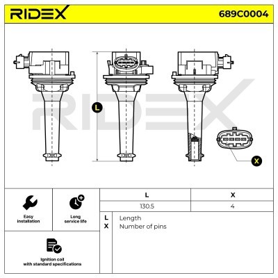 Zündspule RIDEX 689C0004 689C0004 - foto 4