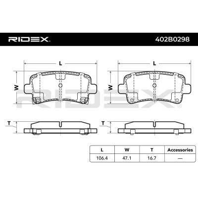Bremsbeläge Satz RIDEX 402B0298 402B0298 - foto 5