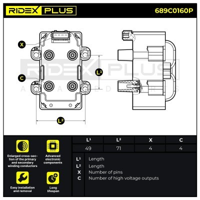 Zündspule RIDEX 689C0160P 689C0160P - foto 10