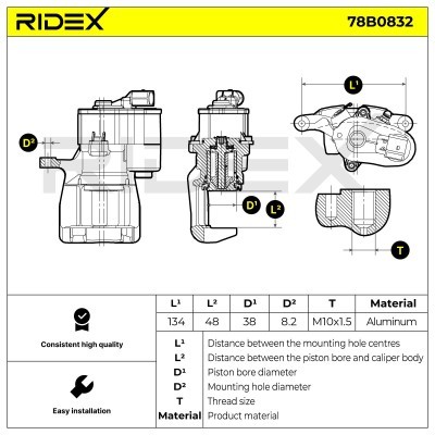 Bremssattel RIDEX 78B0832 78B0832 - foto 5