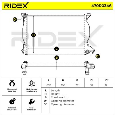 Kühler, Motorkühlung RIDEX 470R0346 470R0346 - foto 8